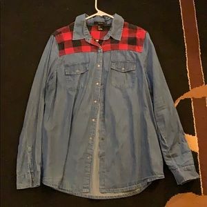 Denim flannel